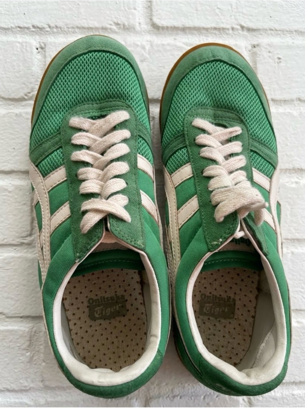 Onitsuka Tiger by Asics Green and Cream Kids Sneakers